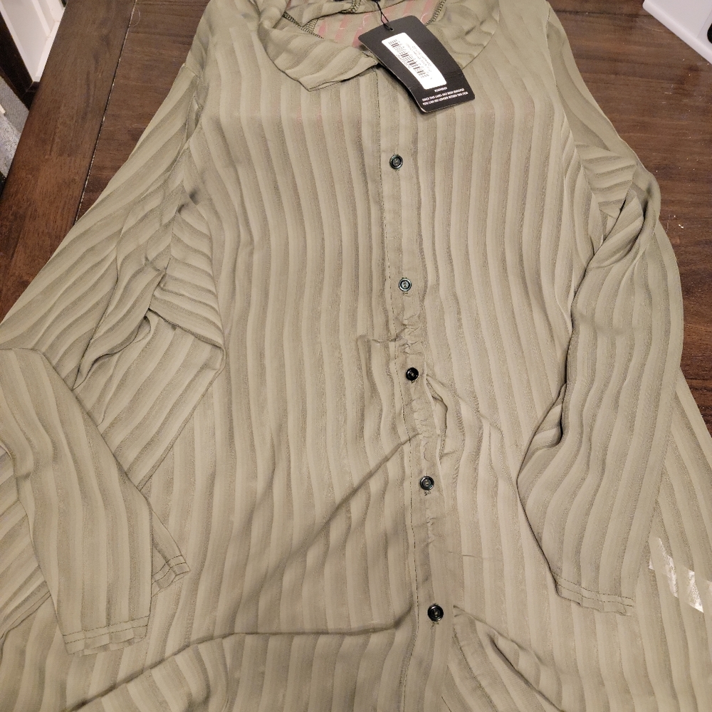 Green oversized button up